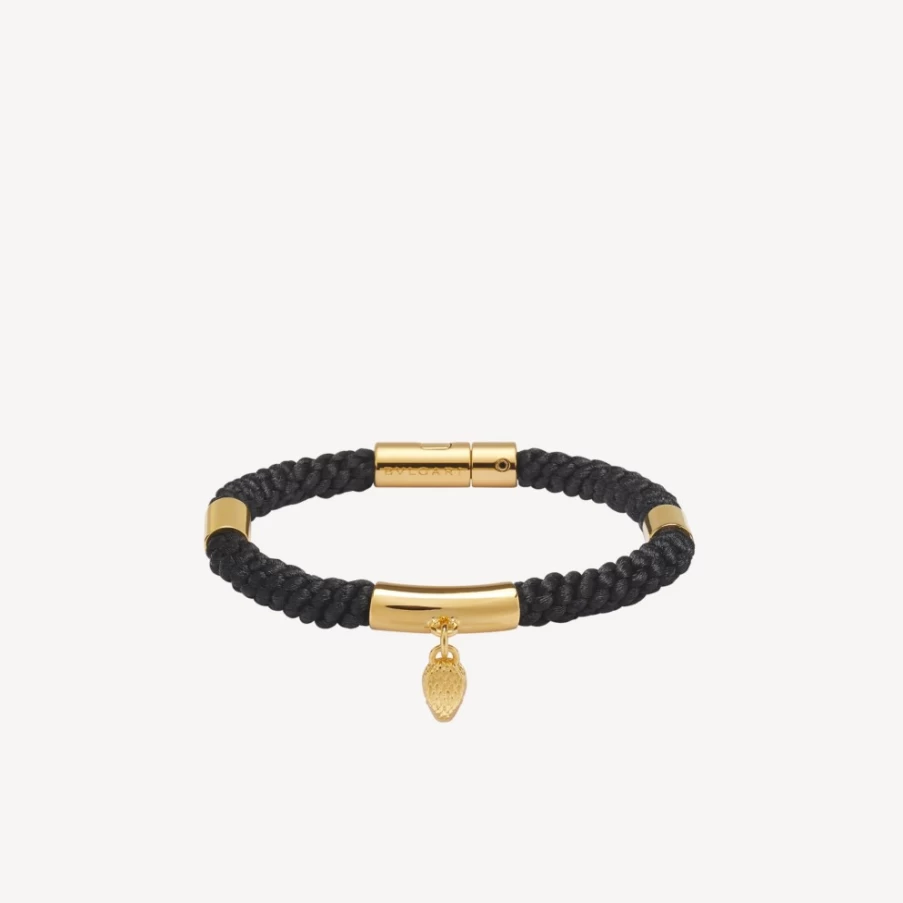 BVLGARI Serpenti Forever Black Leather Bracelet for Women | Luxury Snake Design