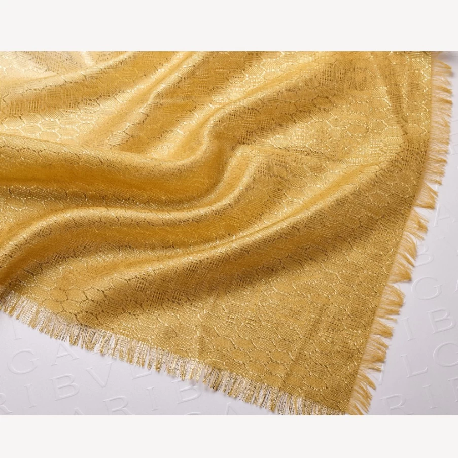 BVLGARI Women's Gold Heritage Scarf – Luxury Silk Fashion Accessory