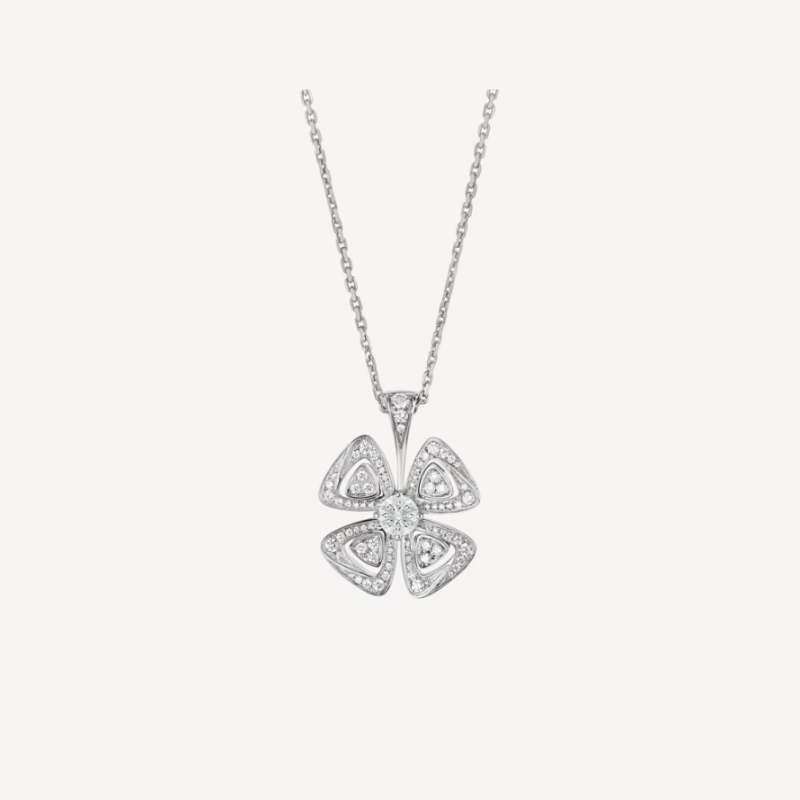 BVLGARI Fiorever Necklace – Timeless Floral Diamond Pendant for Women