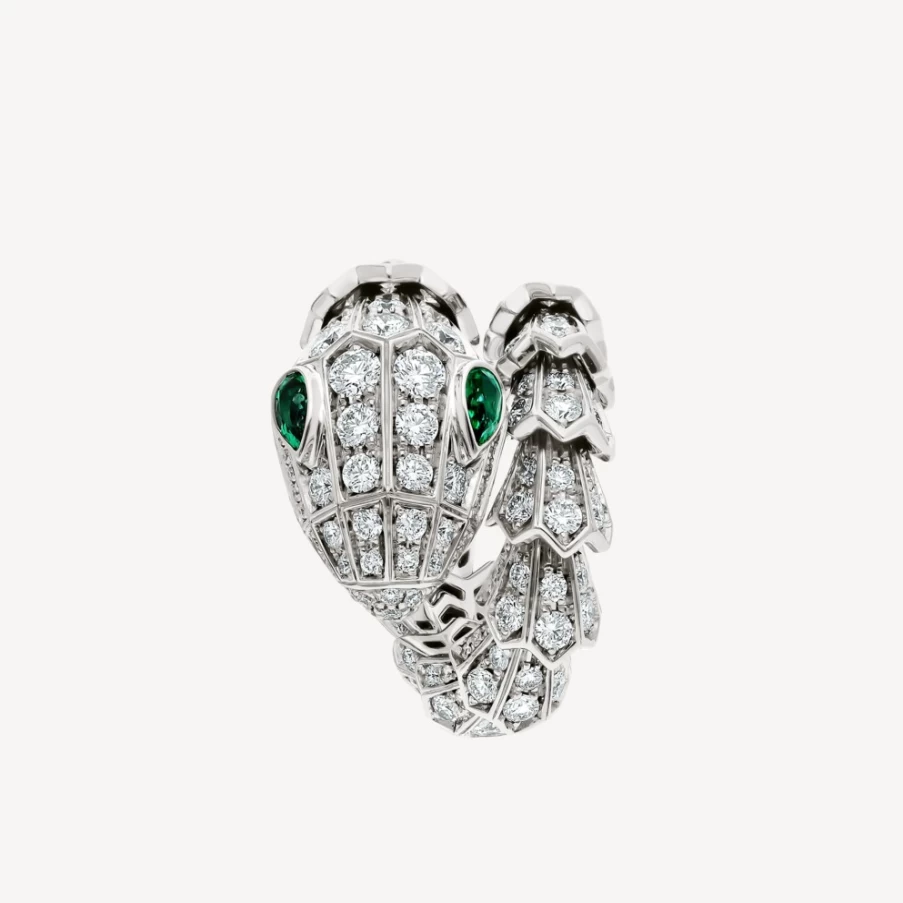 BVLGARI Serpenti Green Ring | Iconic Snake Design Luxury Jewelry